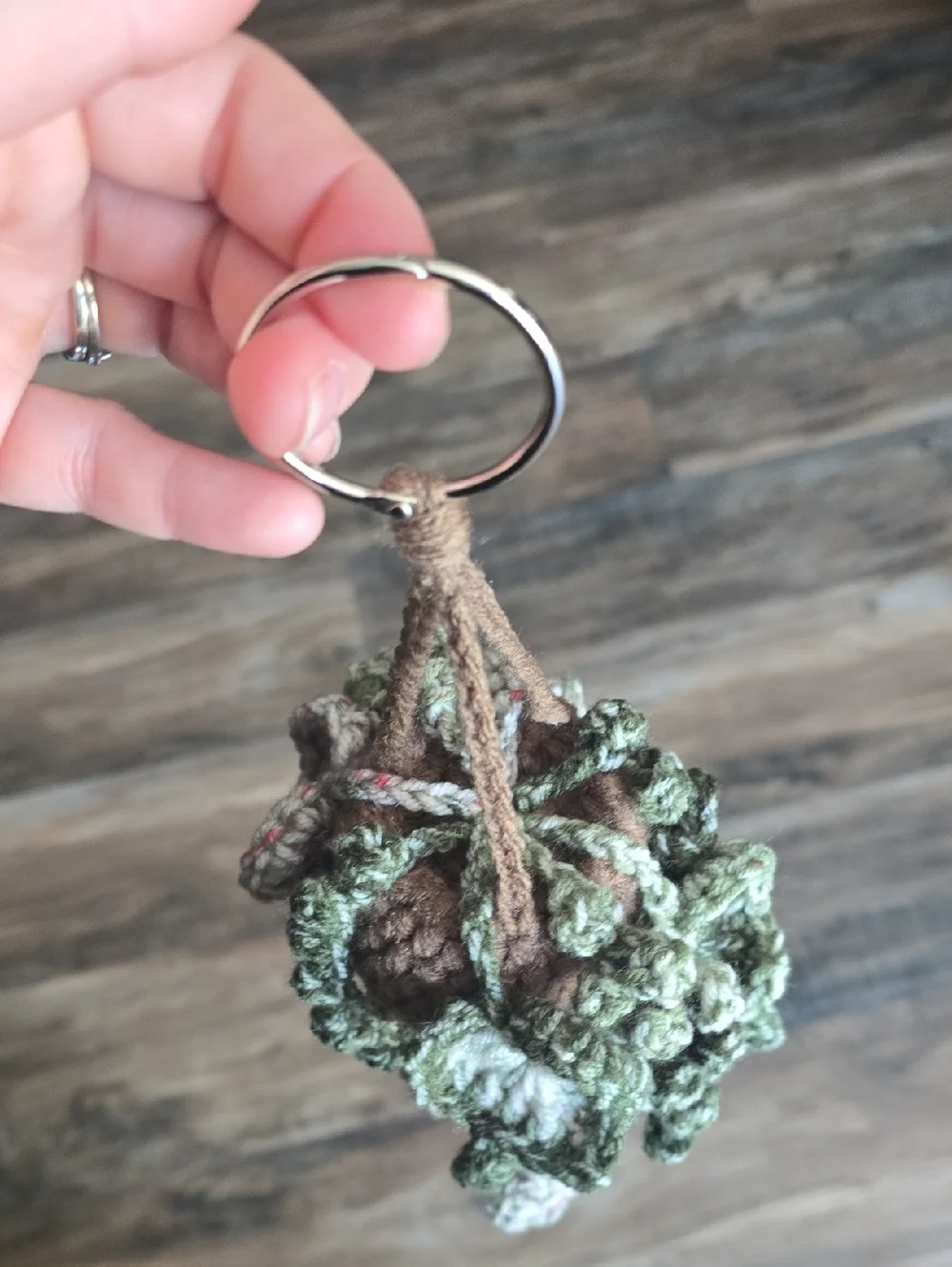 Crochet Hanging Rearview Mirrow Plant Basket - Picture 4 of 4